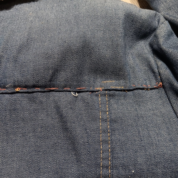 Vintage Raritan Sportswear Denim Sherpa lined Jacket, Size 44, Distressed Wear - Picture 10 of 10